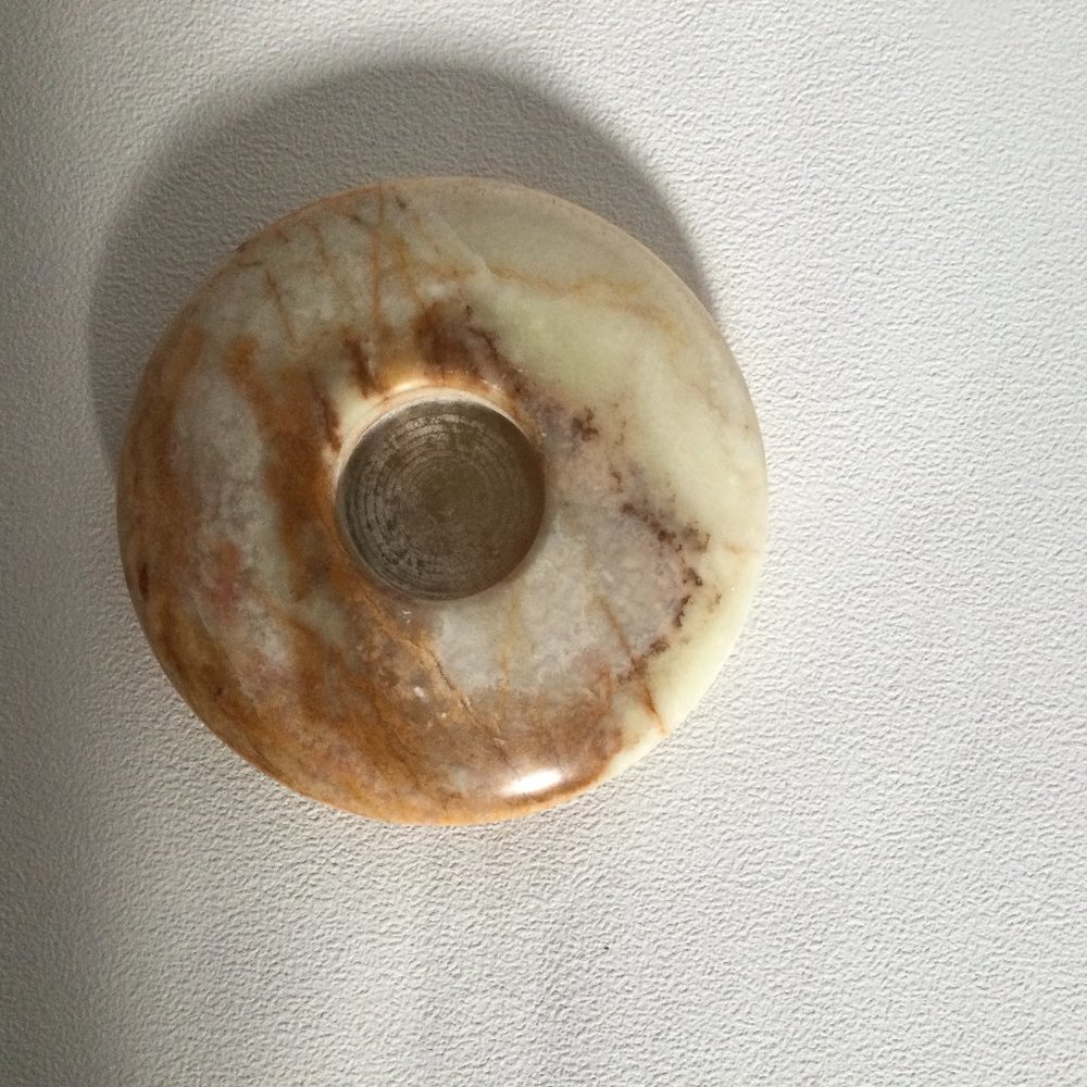 Solid stone candle holder